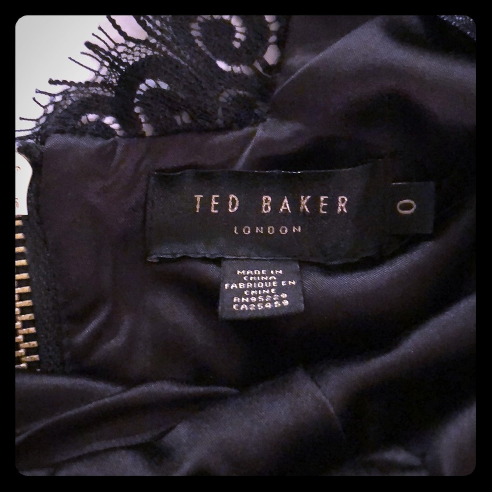 TedBaker Lace longsleeve top Black tight fit Dress